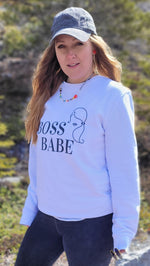 Load image into Gallery viewer, Boss Babe Eco Sweatshirt White
